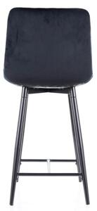 Polovičná barová židle CHIC H-2 VELVET černý rám / černá BLUVEL 19
