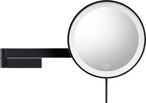 Zvětšovací kosmetické zrcátko 5x Linea s LED podsvícením nástěnné černé