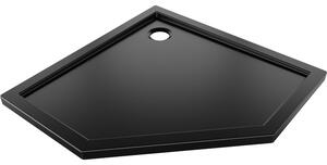 Mexen Flow pětiúhelníkový sprchový kout slim 90 x 90 cm, černý mat - 46P709090