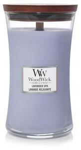 WoodWick vonná svíčka s dřevěným knotem velká Lavender Spa 609 g