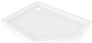 Mexen Flow+ pětiúhelníkový sprchový kout levý 100 x 80 cm, bílý lesk - 46P108010LH