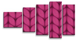 Sablio Obraz - 5-dílný Pletení ve fuchsiové barvě - 100x60 cm