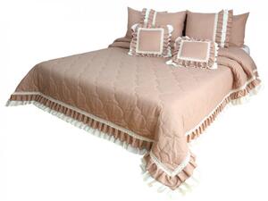 Vintage starorůžový přehoz na postel v romantickém stylu Šířka: 200 cm | Délka: 220 cm
