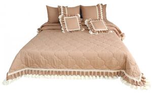 Vintage starorůžový přehoz na postel v romantickém stylu Šířka: 220 cm | Délka: 240 cm