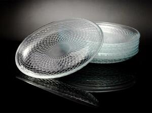Florina Sada skleněných talířů Rozeta 17 cm, 6 ks