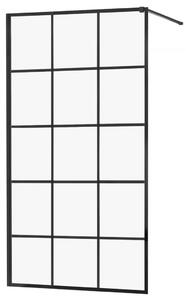 MEXEN - KIOTO Sprchová zástěna WALK-IN 100x200 cm 8 mm, černá, černý vzor 1 800-100-101-70-77