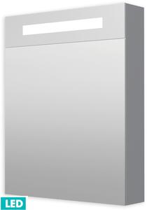 Zrcadlová skříňka s osvětlením Naturel Iluxit 60x75 cm MDF šedostříbrná GALZS60LED