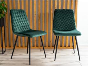 Židle IRYS VELVET černý rám / zelená BLUVEL 78