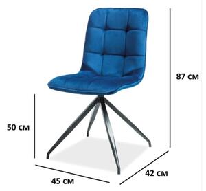 Židle TEXO VELVET černý rám / granátová BLUVEL 86