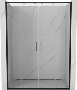 Mexen Exo sprchové dveře dvojité posuvné 130 cm, transparentní, černé - 8152-130-000-70-00
