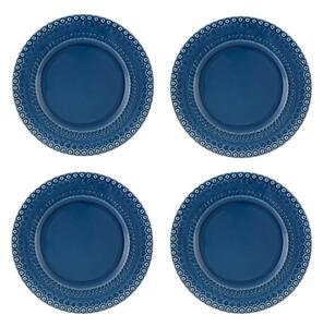 Bordallo Pinheiro Sada jídelních talířů Fantasy 4 kusů, modrá, kamenina, 29 cm