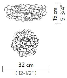 SLAMP CLICS00FUM00000000EU Clizia Fumé mini, stropní designové svítidlo, 2x6W E14, prům. 32cm