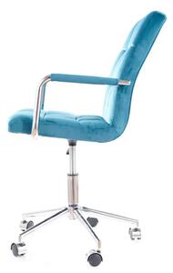 Kancelářská židle Q-022 samet tyrkysová bluvel 85