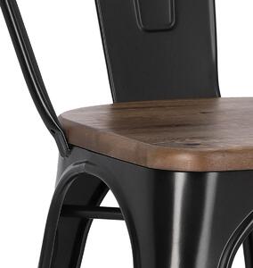Židle Paris Wood černá, sedák ořech