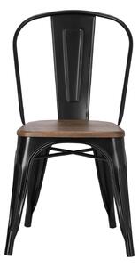 Židle Paris Wood černá, sedák ořech