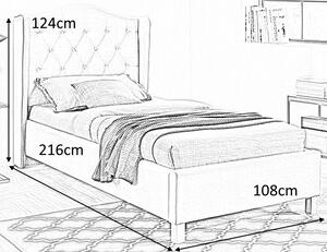 Čalouněná postel ASPEN VELVET 90 x 200 cm barva růžová/dub