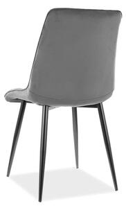Židle CHIC MATT VELVET 85 černý rám / šedá