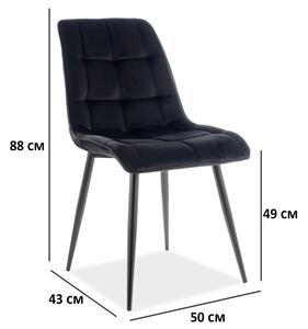 Židle CHIC MATT VELVET 99 černý rám / černý