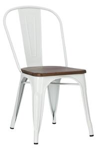 Židle Paris Wood bílá, sedák ořech