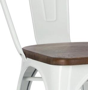 Židle Paris Wood bílá, sedák ořech