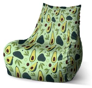 Sedací vak Bean kreslené avokádo - dětský, zelená