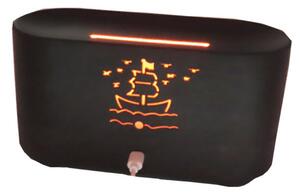 HJ Aroma difuzér s LED projekcí ohně，plachetnice Barva: Černá / Black