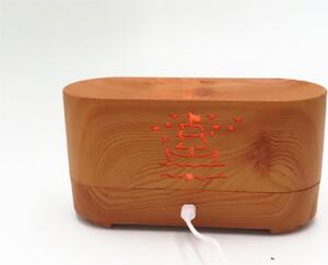 HJ Aroma difuzér s LED projekcí ohně，plachetnice Barva: Dřevená / Wodden