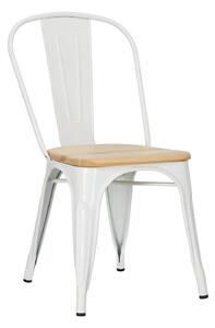 Židle Paris Wood bílá, sedák borovice natural