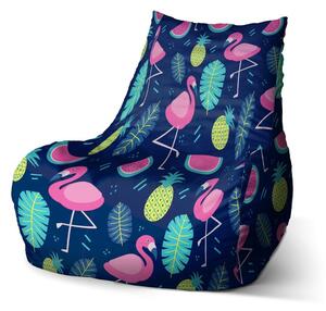 Sedací vak Bean růžoví plameňáci, barevná