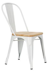 Židle Paris Wood bílá, sedák borovice natural