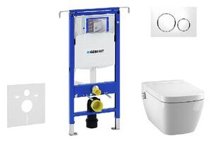 Geberit Duofix - Modul pro závěsné WC s tlačítkem Sigma20, bílá/lesklý chrom + Tece One - sprchovací toaleta a sedátko, Rimless, SoftClose 111.355.00.5 NT4