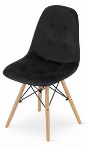 SUPPLIES DUMO skandinávská sametová židle - černá barva