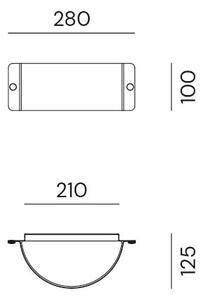 Il Fanale 252.01.RR Decori, oválné nástěnné svítidlo z mědi pro nepřímé osvětlení, 1x15W E27, délka 28cm, IP54