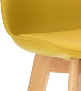 Barová stolička Norden Wood Low PP žlutá
