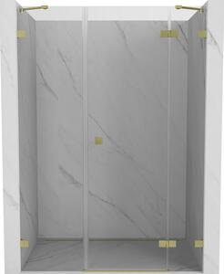 Mexen Lunar sprchové dveře pant pravý 140 cm, transparentní, zlaté kartáčované - 834S-140-050-55-00-P