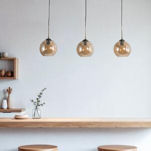 Závěsná svítidlo Lindby, Sofian, stmívatelné, Bronzová / starobylá mosaz, Obývací pokoj, Sklo, Moderní
