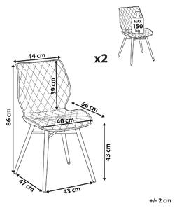 Tkanina Jídelní židle Sada 2 ks Béžová LISLE