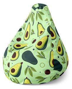 Sedací vak Pear kreslené avokádo - dětský, zelená