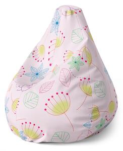 Sedací vak Pear barevné obrázky, růžová