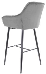 Barová židle CHERRY H-1 VELVET černý rám/šedá BLUVEL 14