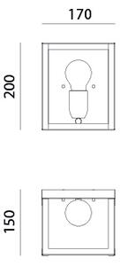 Il Fanale 205.09.FF London, nástěnné svítidlo v kombinaci antického kovu a čirého skla, 1x15W E27, 31x17cm