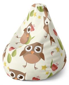 Sedací vak Pear sovy - dětský, barevná