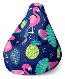 Sedací vak Pear růžoví plameňáci - dětský, barevná
