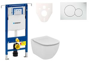 Cenově zvýhodněný závěsný WC set Geberit do lehkých stěn / předstěnová montáž+ WC Ideal Standard Tesi 111.355.00.5NE1