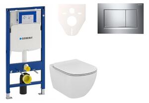 Cenově zvýhodněný závěsný WC set Geberit do lehkých stěn / předstěnová montáž+ WC Ideal Standard Tesi 111.300.00.5NF6