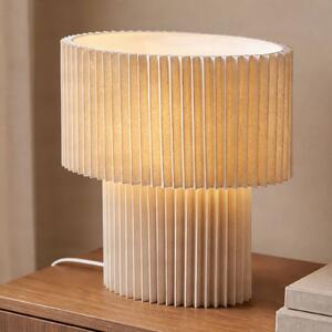 Lindby Stolní lampa Tazia, přírodní/bílá, plátno, výška 38 cm, Krémová / jantar, Obývací pokoj / jídelna, Textil / tkanina / hedvábí