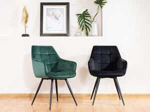 Židle LILIA VELVET černý rám / zelená BLUVEL 78