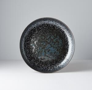 Black Pearl hluboký talíř s vysokým okrajem Made in Japan, průměr 22cm, výška 4,5cm, keramika, handmade