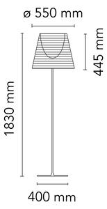 Flos F6301030 KTribe F3, designová stojací lampa se stmívačem, 1x205W E27, kouřová, výška 183cm