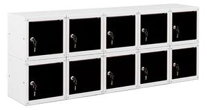 10x Uzamykatelná kovová skříňka Trestles SKM 250x250x250, černá dvířka